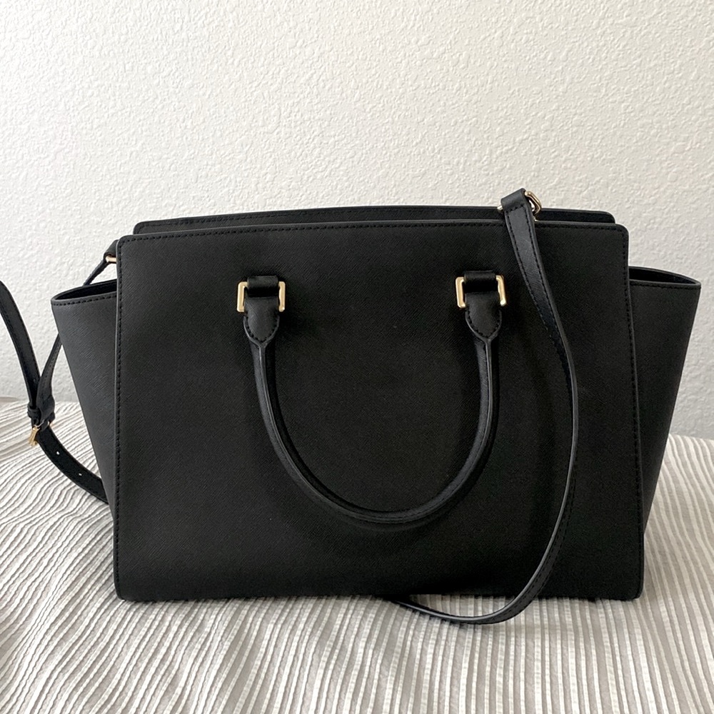 Michael Kors Black Saffiano Leather Large Selma Satchel - Picture 5 of 9